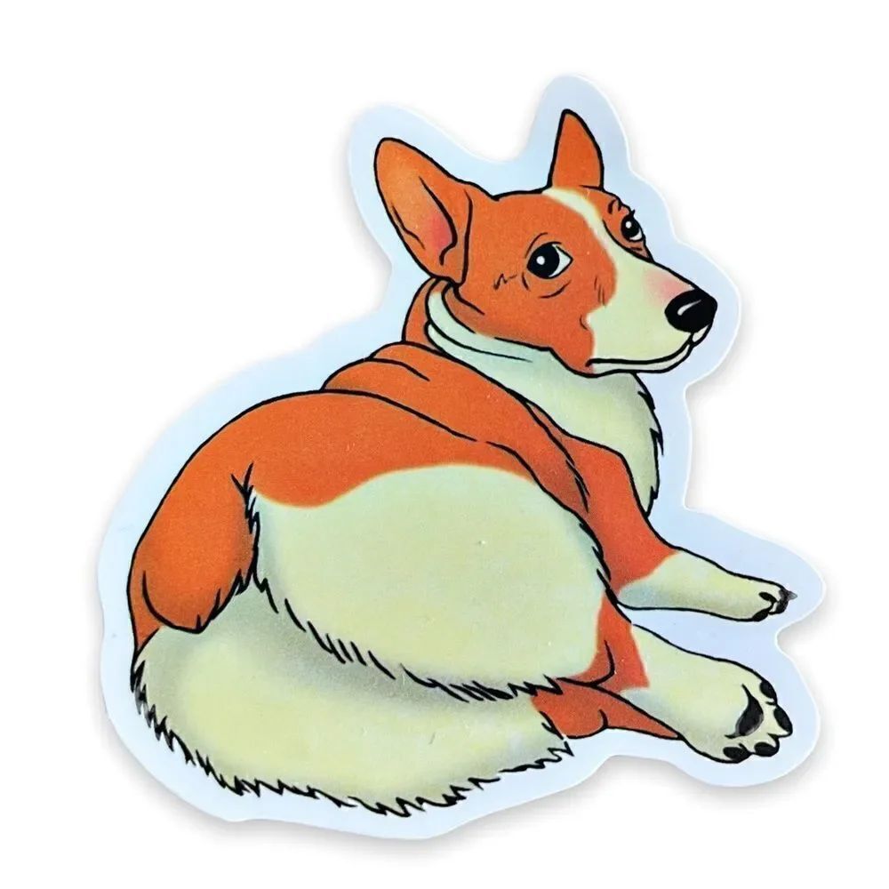 Timid Corgi Sticker